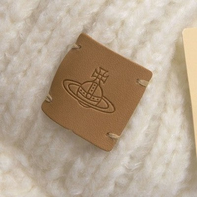 Vivienne Westwood Off White Alpaca Blend Knit Cap Orb Patch