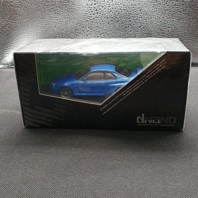 Kyosho dNaNo Nissan Skyline GT-R R34 V-Spec II Blue Body 1/43 RC Mini Car Japan