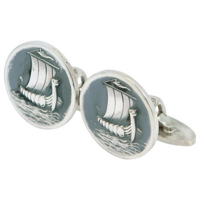 Georg Jensen Sterling Silver 925 Sailboat Cufflinks 20mm Denmark Design