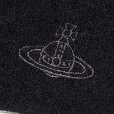 Vivienne Westwood Black Wool Orb Embroidered Beret M-S