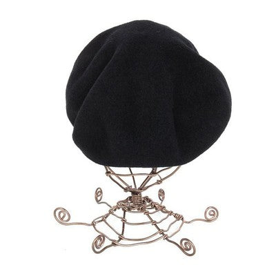 Vivienne Westwood Black Wool Orb Embroidered Beret M-S