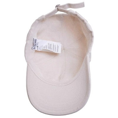 LOEWE Off White Canvas Logo Baseball Cap One Size Italy
