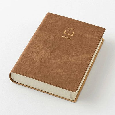 MIDORI hibino 2027 A6 Diary Camel 1 Day 2 Pages 768 Pages Planner