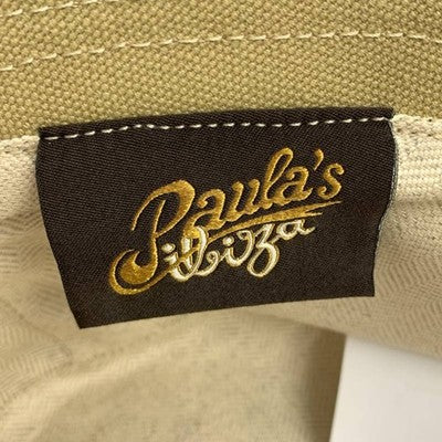 LOEWE Paulas Ibiza Beige Bucket Hat Leather Logo Patch 57