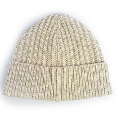 LOEWE KSA9OT7X01 Beige Wool Logo Beanie Spain