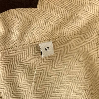 LOEWE Paulas Ibiza Beige Bucket Hat Leather Logo Patch 57