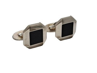 Georg Jensen Onyx SV925 Sterling Silver Mens Cufflinks No Box No Papers