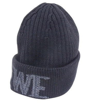 LOEWE Black Wool Logo Beanie Knit Hat