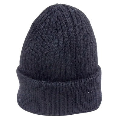 LOEWE Black Wool Logo Beanie Knit Hat