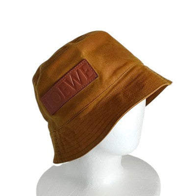 LOEWE K820HB1X75 Brown Waxed Canvas Bucket Hat 58cm