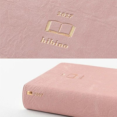MIDORI hibino 2027 A6 Diary Pink 1 Day 2 Pages 768 Pages Planner