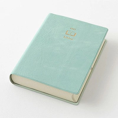 MIDORI hibino 2027 A6 Diary Blue Green 1 Day 2 Pages Planner