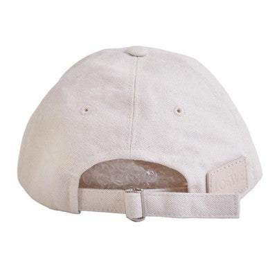 LOEWE Off White Canvas Logo Baseball Cap One Size Italy
