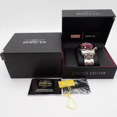 Invicta 32418 Spider-Man Limited 4000 Quartz Watch Box 48mm 100m Bracelet