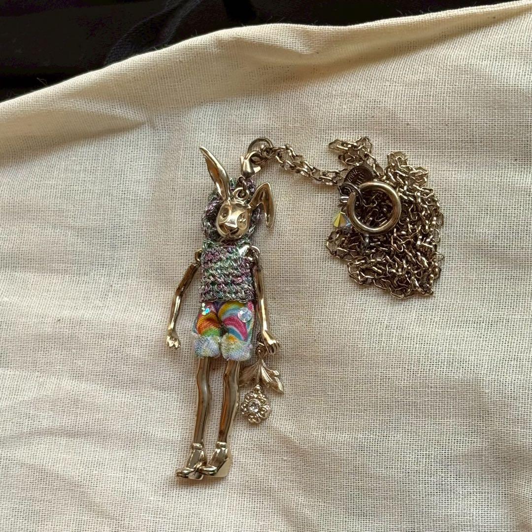 Servane Gaxotte Rabbit Doll Pendant Necklace Tag Card Pouch