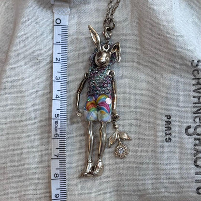 Servane Gaxotte Rabbit Doll Pendant Necklace Tag Card Pouch