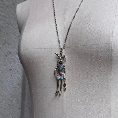 Servane Gaxotte Rabbit Doll Pendant Necklace Tag Card Pouch