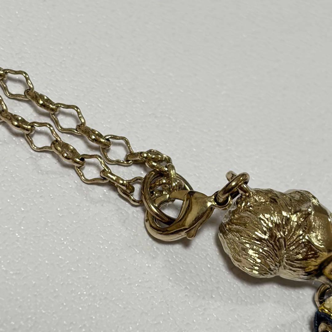Servane Gaxotte Doll Pendant Necklace Blue Flower Dress Leaf Charm